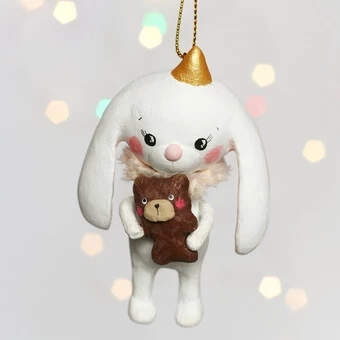 Белый кролик с мишкой из коллекции "ЦИРК"